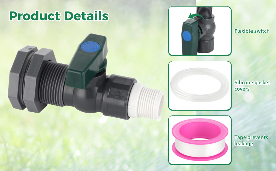 Homaisson 2Pack Rain Barrel Spigot Kits, 3/4 Inch Rain