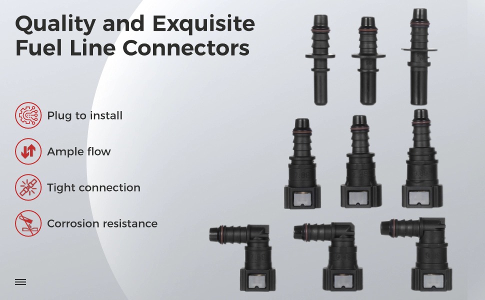 yeesport 24 PCS Assorted Fuel Line Quick Connector Kit