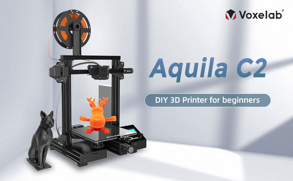 Voxelab Aquila C2 3DDrucker mit Abnehmbarer Glasplattform, vollständig
