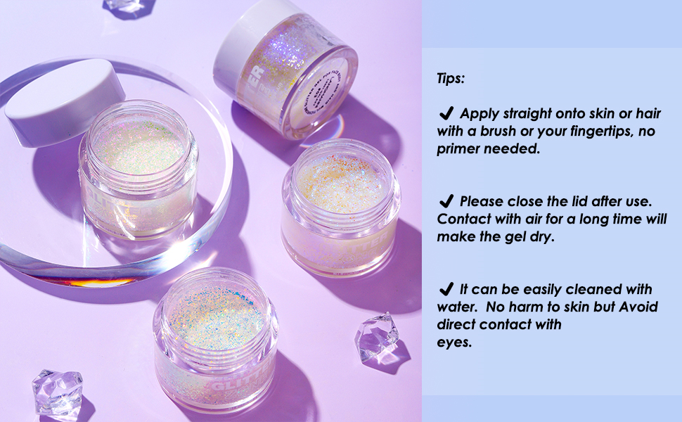 MAEPEOR Holographic Body Glitter Gel 4 Colors Long Lasting