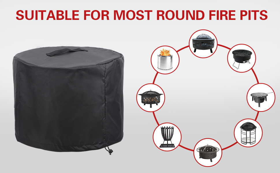 GREGIN Fire Pit Cover,Gas Fire Pit Cover Round Fire Pit