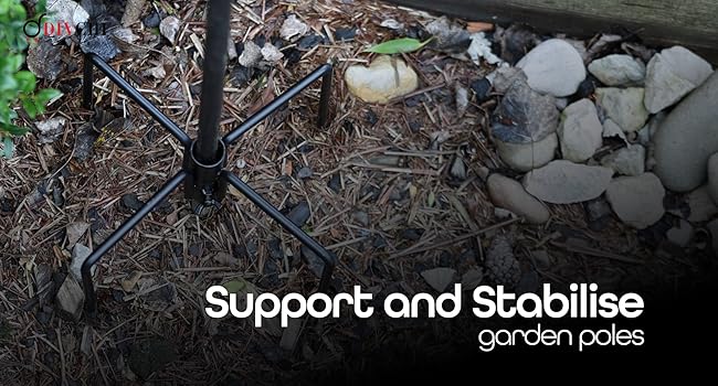 Garden pole stabilizer, lawn pole stabilizer, yard pole stabilizer, heavy-duty pole base