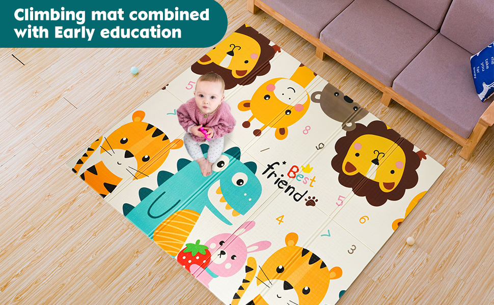 Eapura Foldable Baby Play Mat for Crawling, Extra Large