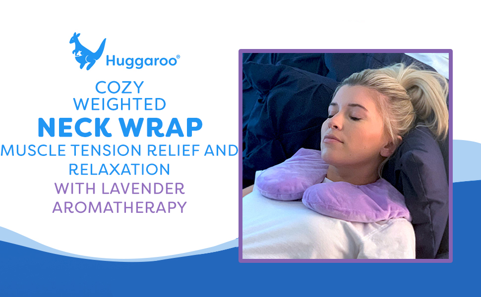 Huggaroo Cozy Neck Wrap Microwavable Heating Pad for Neck Cordless Warm Compress