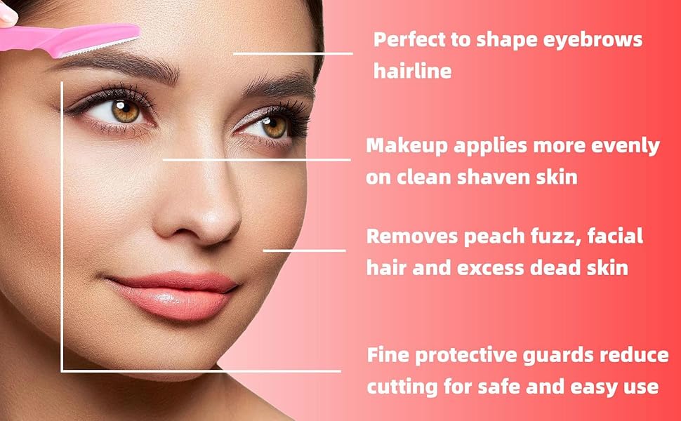 15Pcs x Precision Eyebrow Razors, Peach Fuzz Dermaplaning Tool, Facial