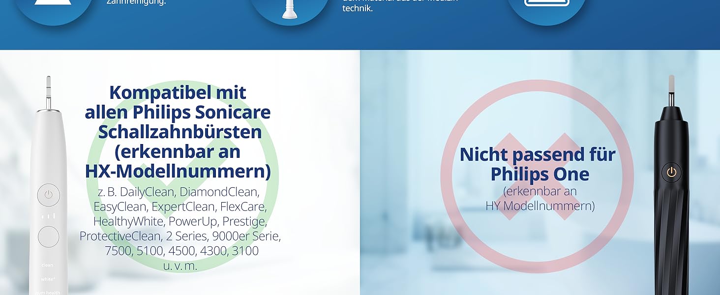 HX6018 Philips Sonicare Ersatzbürsten, Aufsätze, Aufsteckbürsten, Zahnbürstenköpfe