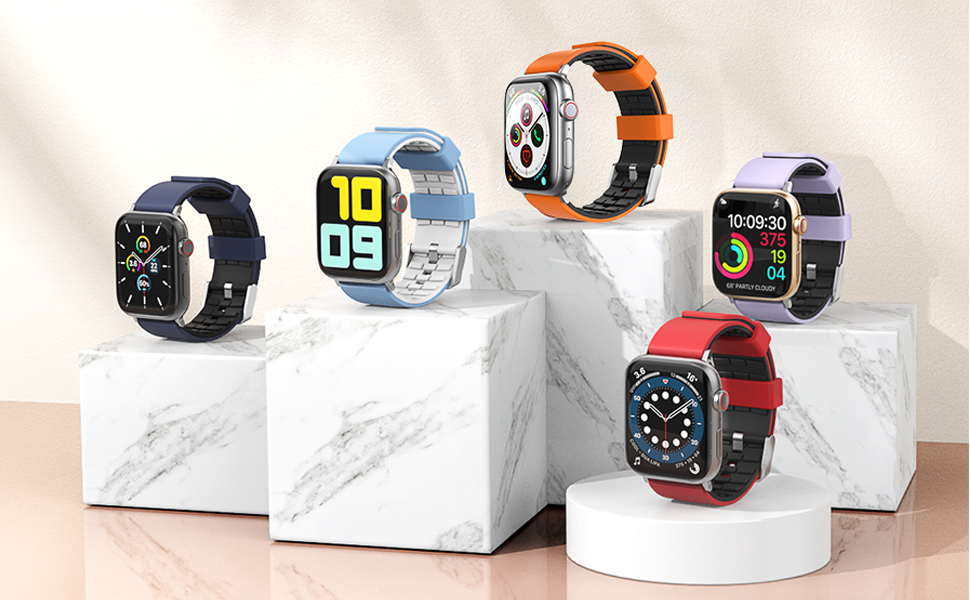 AhaStyle Duotone Strap for Apple Watch Series 7 45mm 44mm 42mm