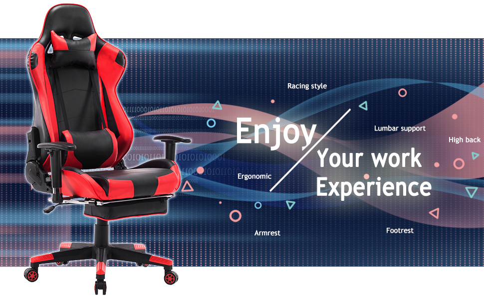 WOLTU Sedia Gaming Sedie Da Ufficio Girevole Poggiapiedi Retrattile Poltrona PU Verde 11 Office chair