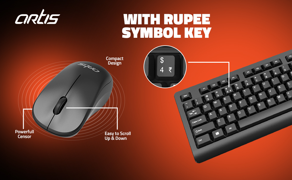 Amazon.in Buy Artis WorkPro 66 Wireless Keyboard & Mouse Combo(Black