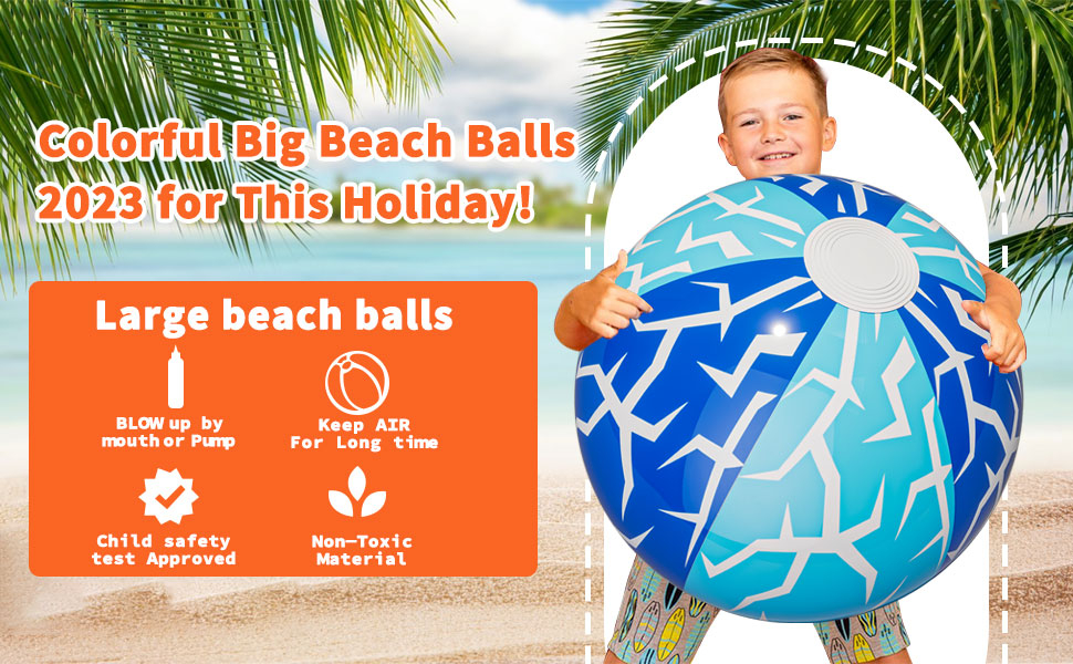 Tcvents Beach Balls 2 Pack Big Inflatable Sports Ball Pool