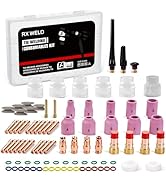 RX WELD 87PCS TIG Welding Torch Stubby Gas Lens #12 Pyrex Glass Cup Kit For WP-17/18/26