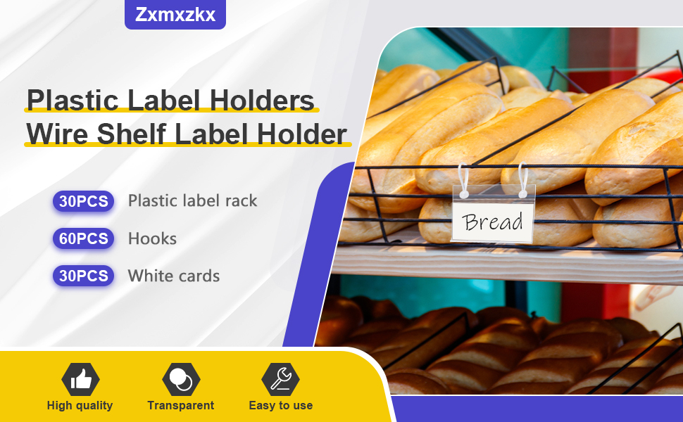 Zxmxzkx 30Pcs Plastic Label Holders,Label Holder with Easy