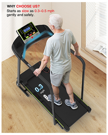 walking treadmill slow speed 0.3mph for seniors