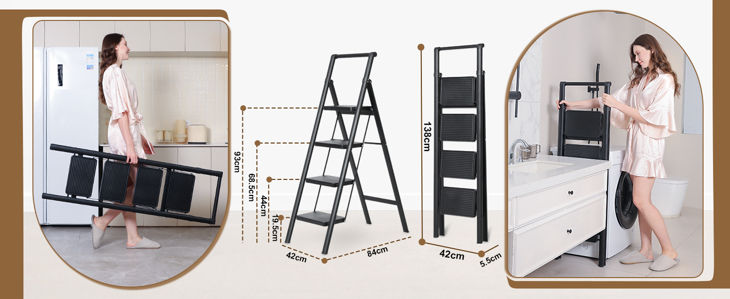Double Elite 脚立 4段 持ち手付き