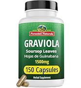 Peruvian Naturals Graviola Capsules 1500 mg High-Potency Soursop Extract from Hojas de Guanabana ...