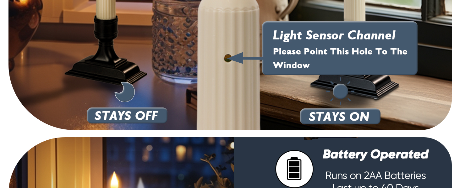 battery operated window candles flickering