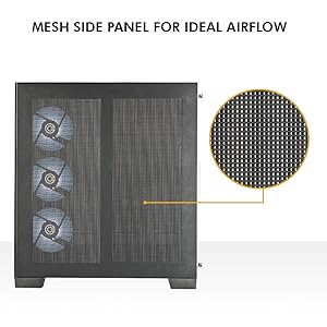 Defender ZX7 (Black) - Mesh Side Panel For Ideal Airflow