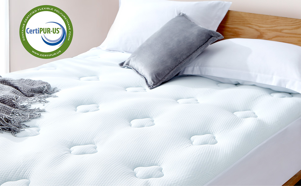 Hansleep Memory Foam Mattress Topper Protector King Size Bed Fitted