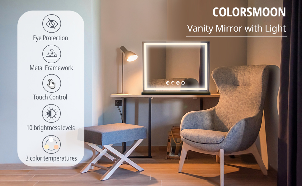 Vanity mirror with light