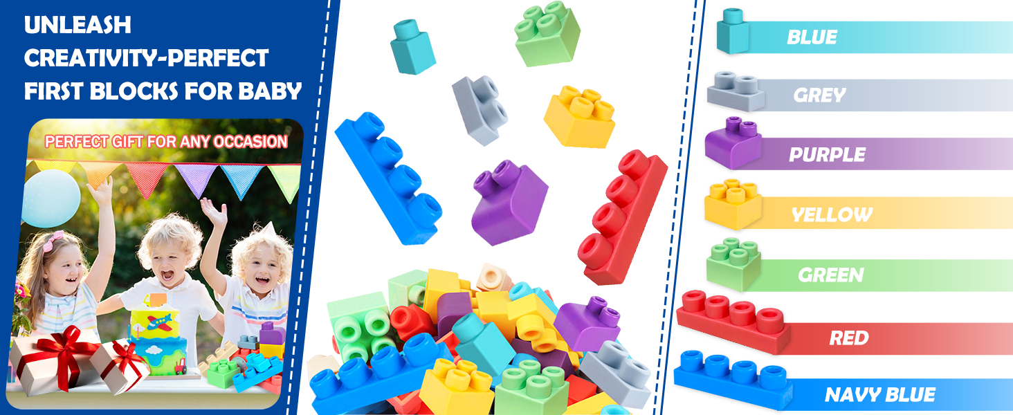 ROHSCE Soft Building Blocks for Toddler, Blocks for Kids 6