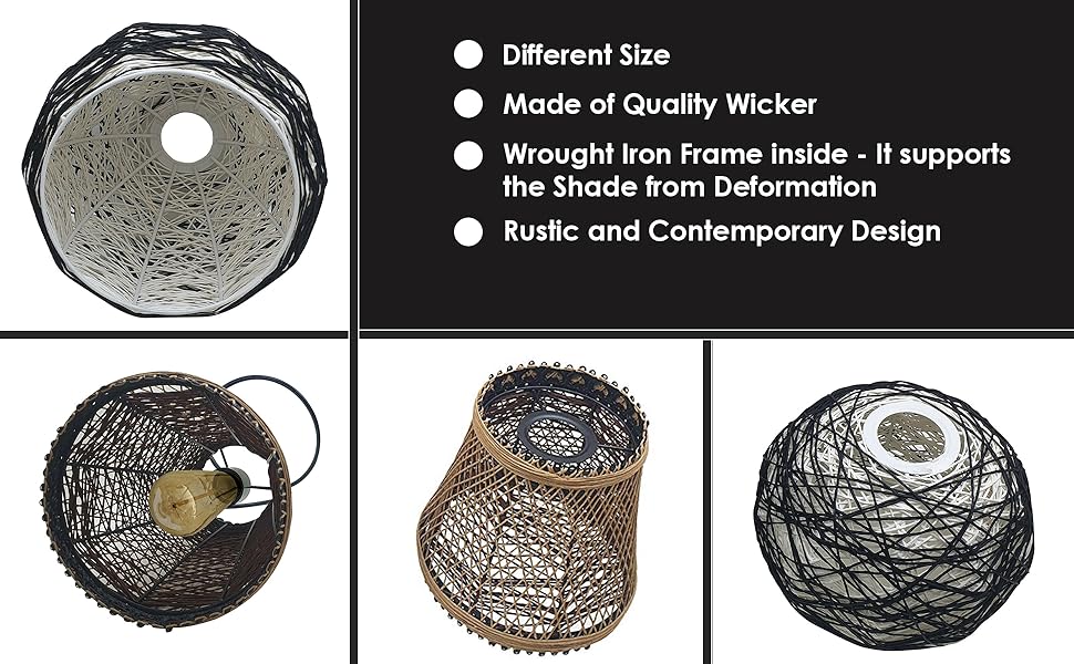 Lampenschirm aus BambusRattan, handgefertigt, einfach anzubringen