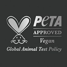 PETA APPROVED Vegan logo and a text reading: Global Animal Test Policy
