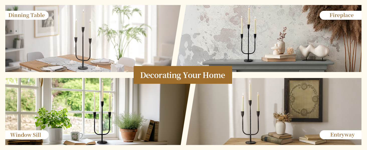 Candelabra Brass Candlestick Gold Taper Candle Holders Metal Tall Vintage  Iron  Table Centerpiece