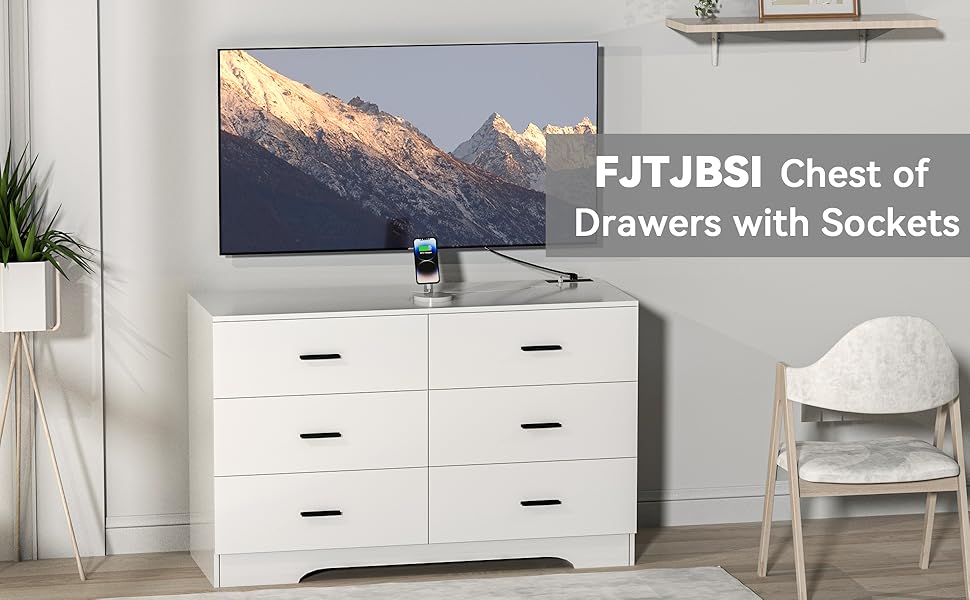 6 White Dresser