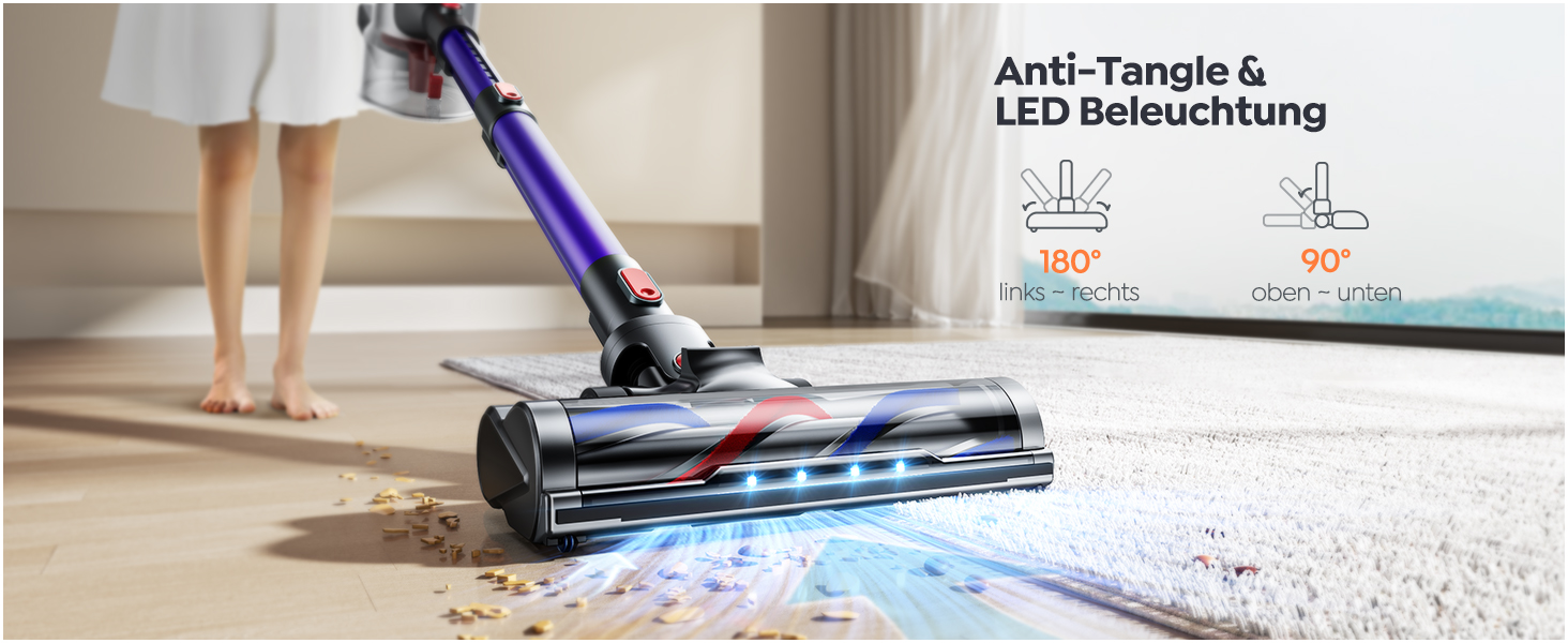 BuTure JR400 400W 33Kpa Cordless Stick Vacuum Cleaner with Touch