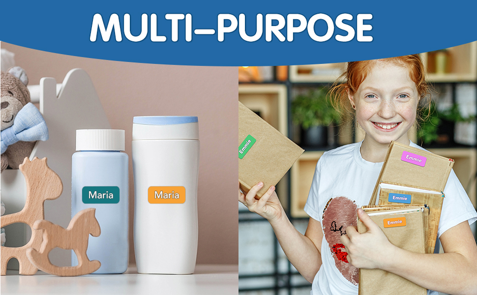 200 Personalized Name Labels (0.9" × 0.4") Custom Name