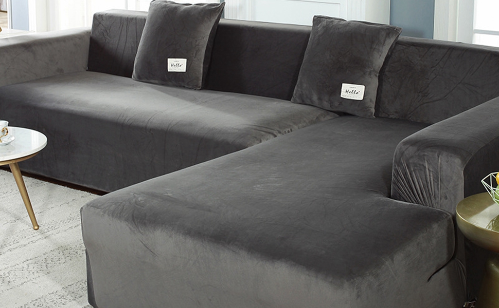 2 Pieces Sofa Cover for LShape Sectional Sofa, Super Stretch Sectional