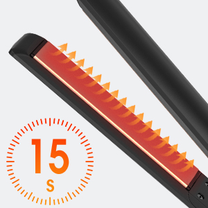 Oxsaytee Hair Iron Straightener Up to 220° Digital 5 Heat Settings Hair iron with Ceramic Coating for Smooth Glide Lasting Results for Curl Auto-shut off, Black 8 4