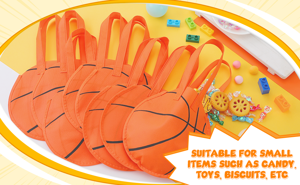 12 Pieces Basketball Treat Bags Snack Goodie Team Sports