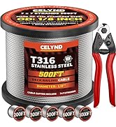 CELYND Stainless Steel Cable for Railing - 500FT 1/8
