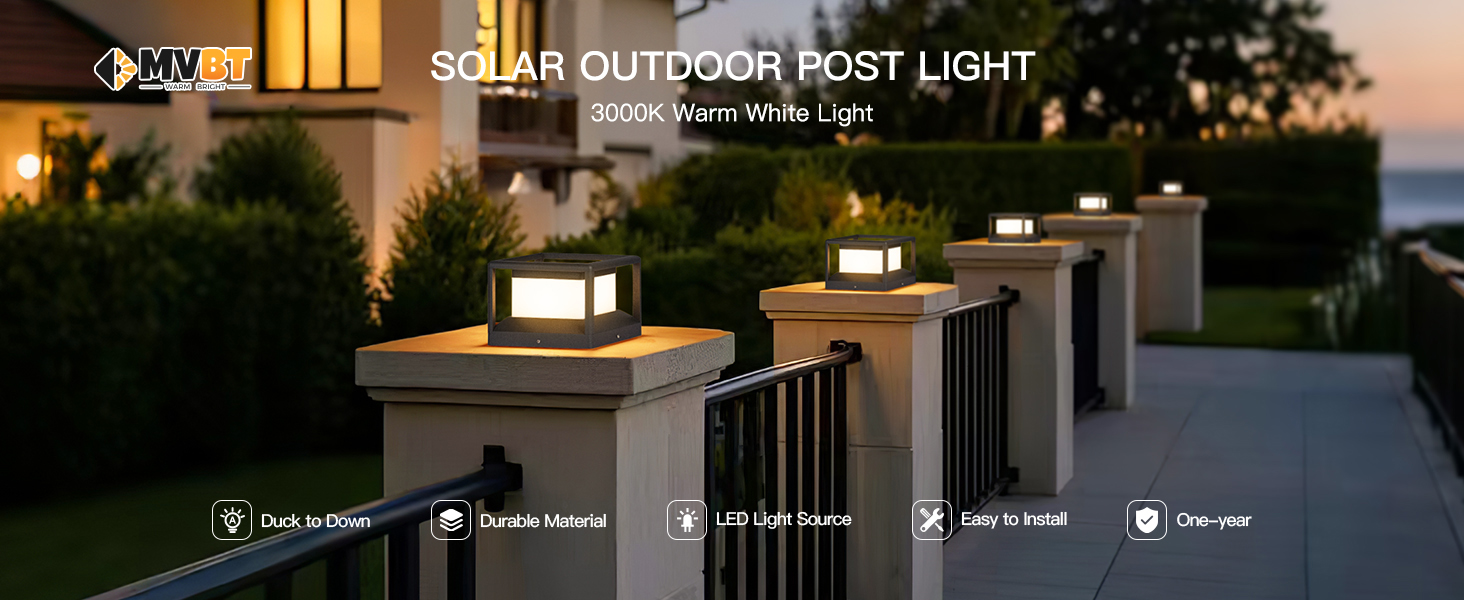 MVBT Solar Outdoor Post Light