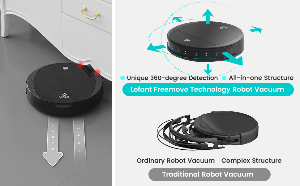 Lefant Robot Vacuum, 2in1 Robot Vacuums and Mop, Small Body Design