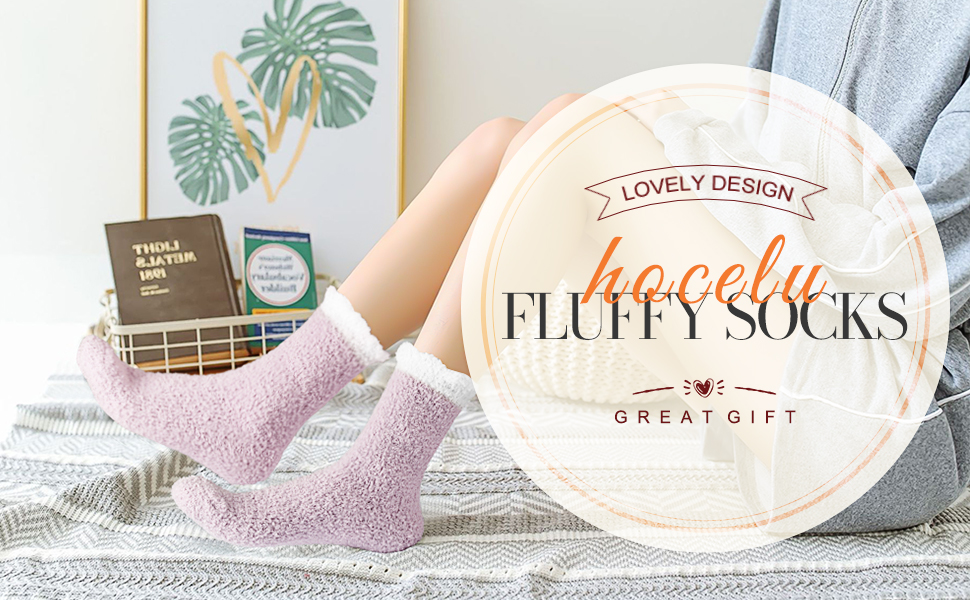 Hocerlu Warm Fluffy Socks for Women and Girls 5 Pairs Premium Winter