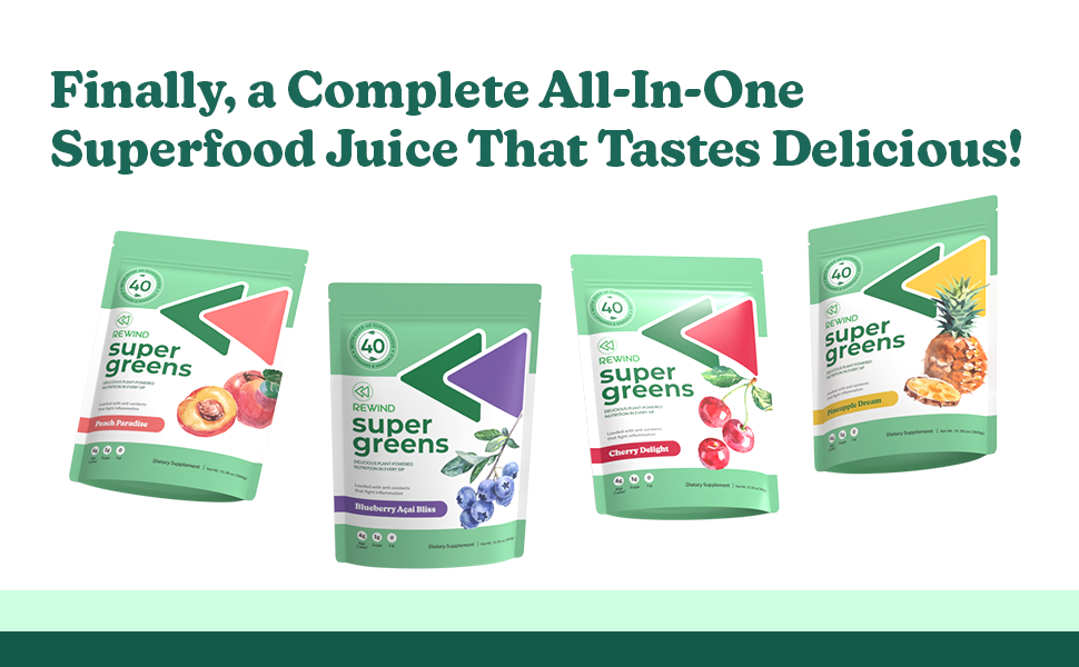 Rewind Greens Super Greens Powder Delicious Green Juice