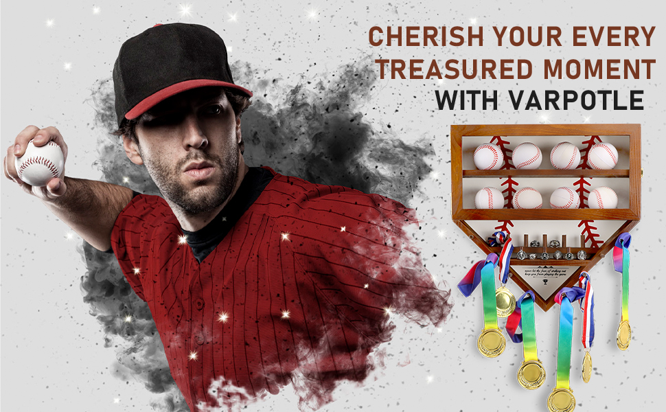 Baseball Ring Display Case, 17" Baseball Holder for Balls