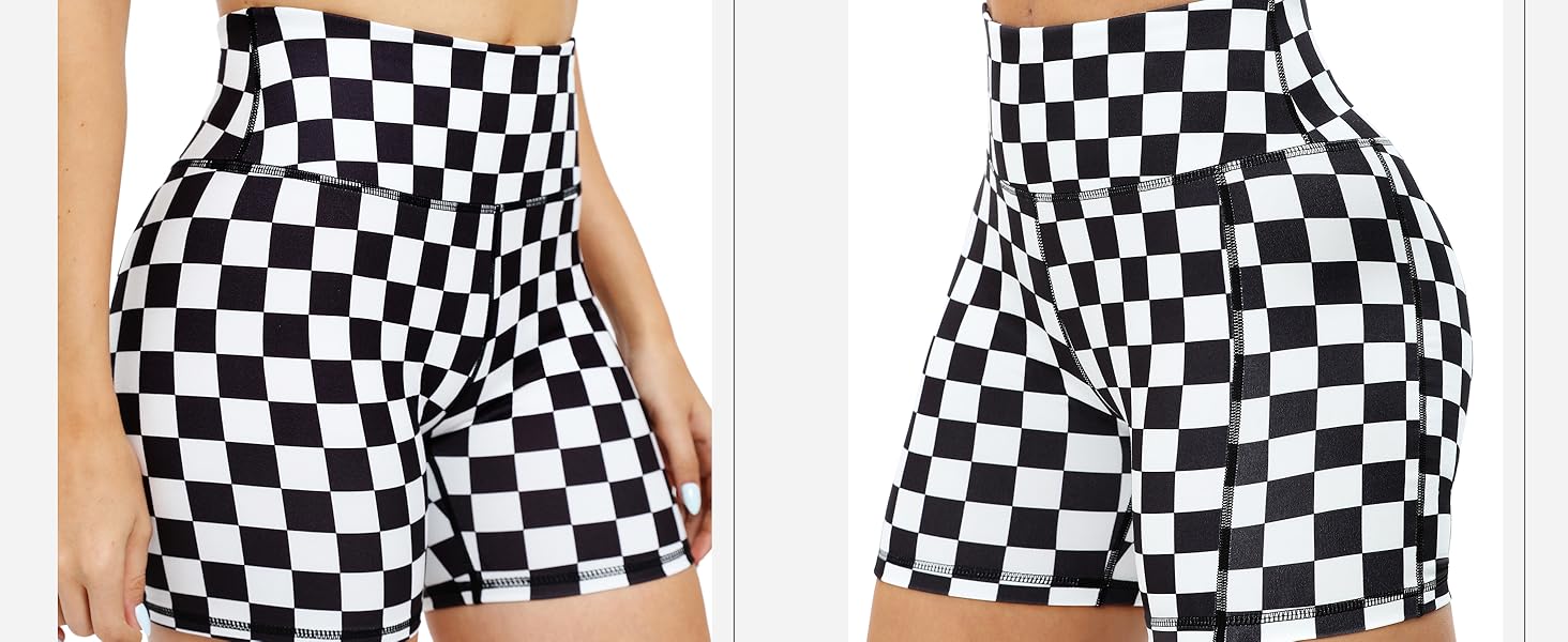 womens checkered shorts
