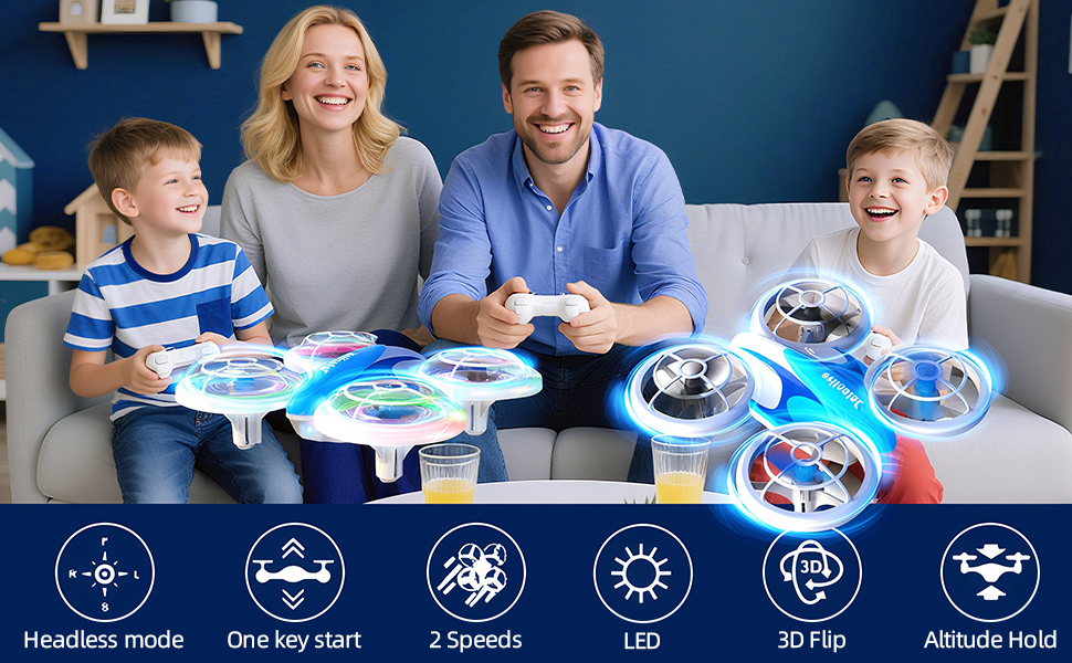 طائرة هليكوبتر كوادكوبتر بجهاز تحكم عن بعد بإضاءة LED ملونة للأطفال، إضاءة رائعة، هدايا للأولاد والبنات من فلاي برو 15 rc plane