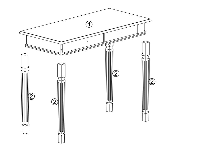 Traditional Solid Wood Writing Desk