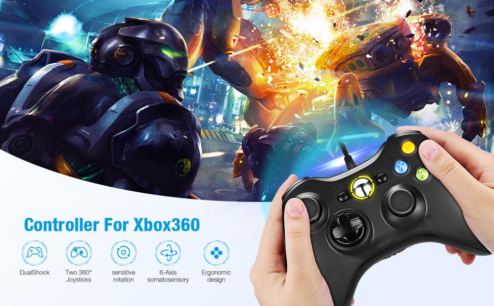 Powerextra Xbox 360 Controllers,USB Wired Controller for Xbox 360