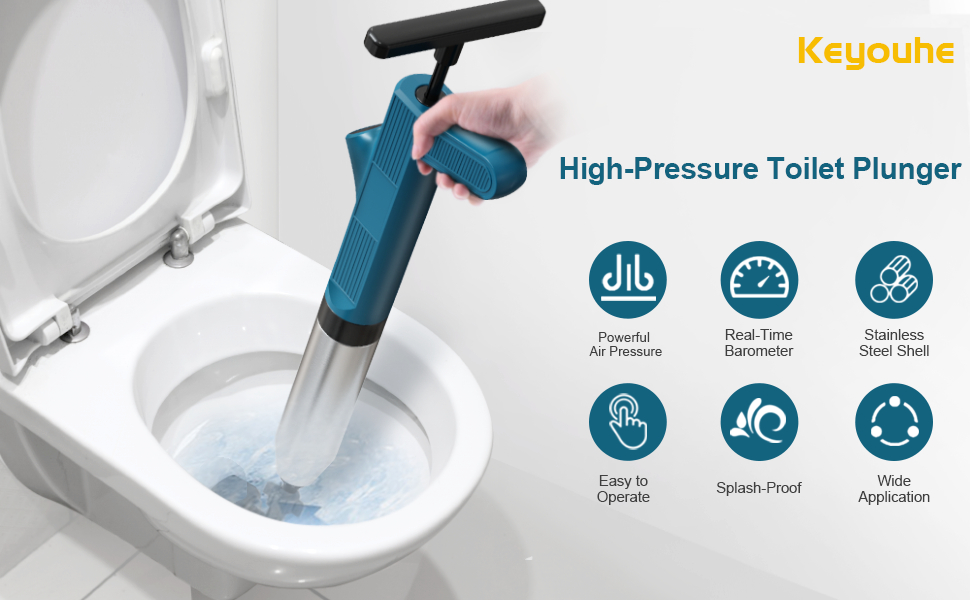 Toilet Plunger, Drain Clog Remover Tools, High Pressure Air Drain