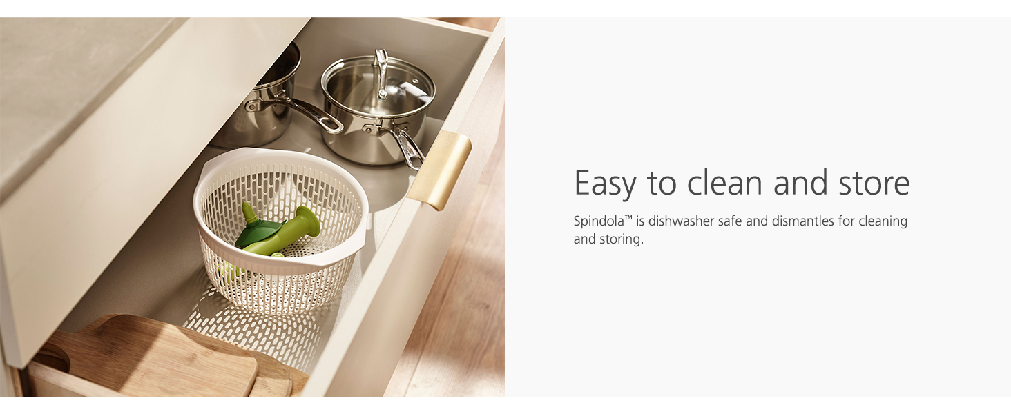 Joseph Joseph Spindola in sink salad spinner, 2in1 Colander, Salad