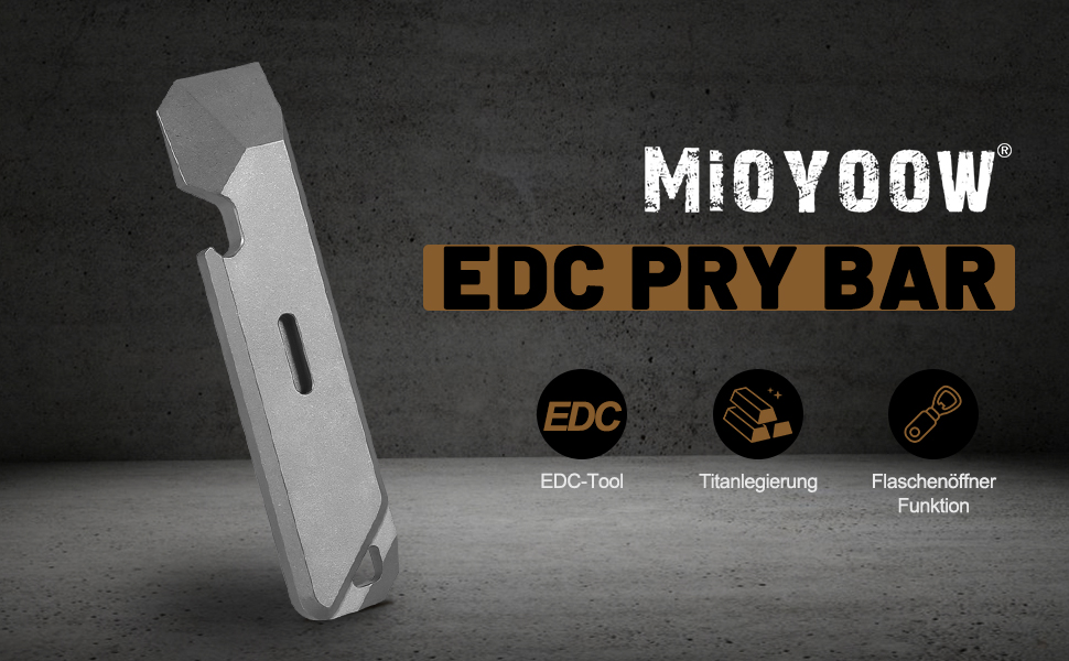 Lever Bar Multitool Titanium Alloy Lever Bar with Bottle Opener Function Gear Keychain Tools for Camping Hiking Gardening Repair 11 1