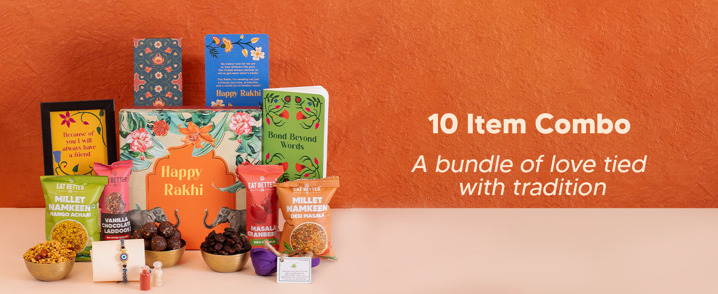 Gajraj Rakhi Gift Hamper For Brother - 10 Item Combo