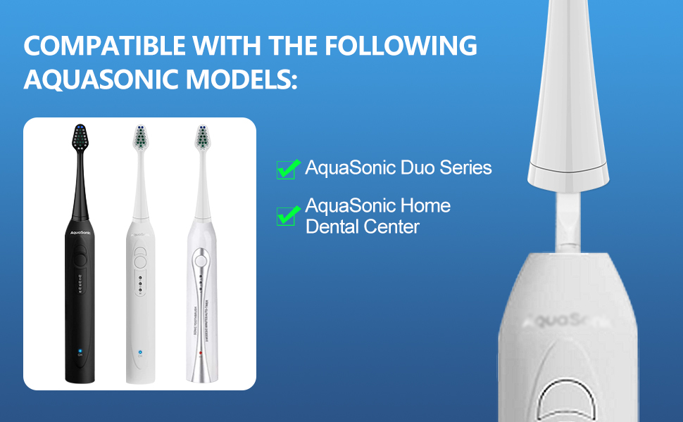 Replacement Toothbrush Heads for AquaSonic Duo and Home