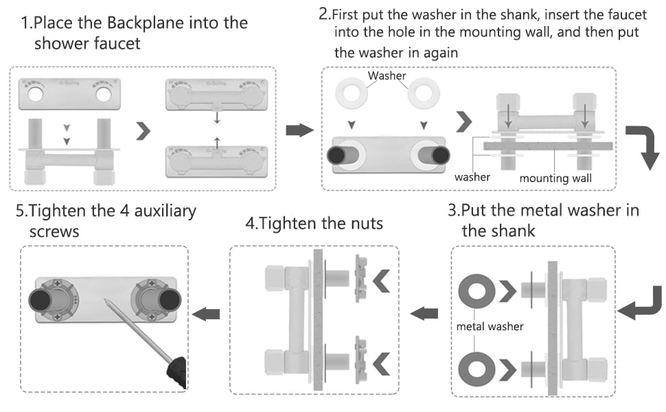 GSunny All Metal RV Shower Faucet, Camper Shower Faucet