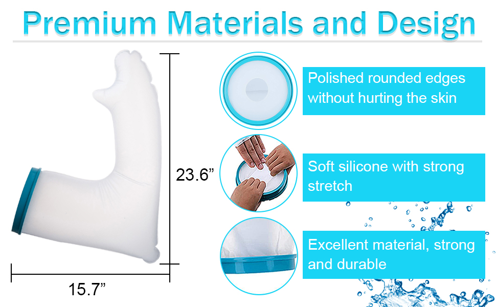 Arm Cast Sleeve Bag Covers for Broken Hands, Wrists, Reusable Bandage